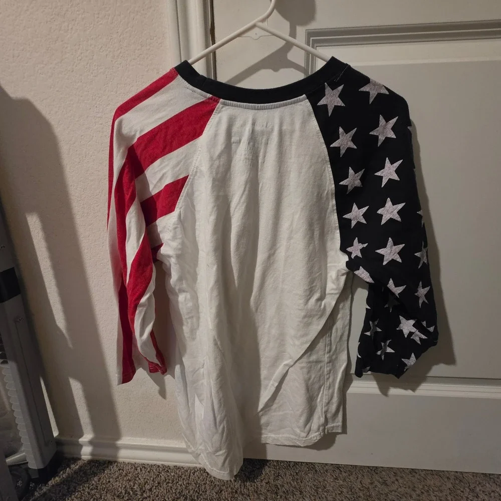 Pacific Surf Branson Missouri USA Patriotic Raglan Tee Stars Stripes Medium - Picture 5 of 7